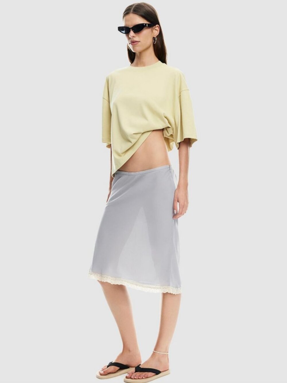 LIONESS Shoreline Midi Skirt Ash Sz. S